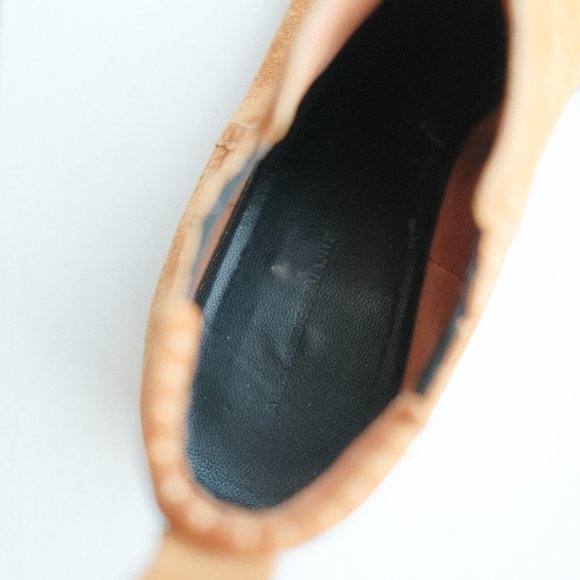 alexander wang 'kori' cutout metal heel chelsea booties in camel brown suede - Picture 12 of 12